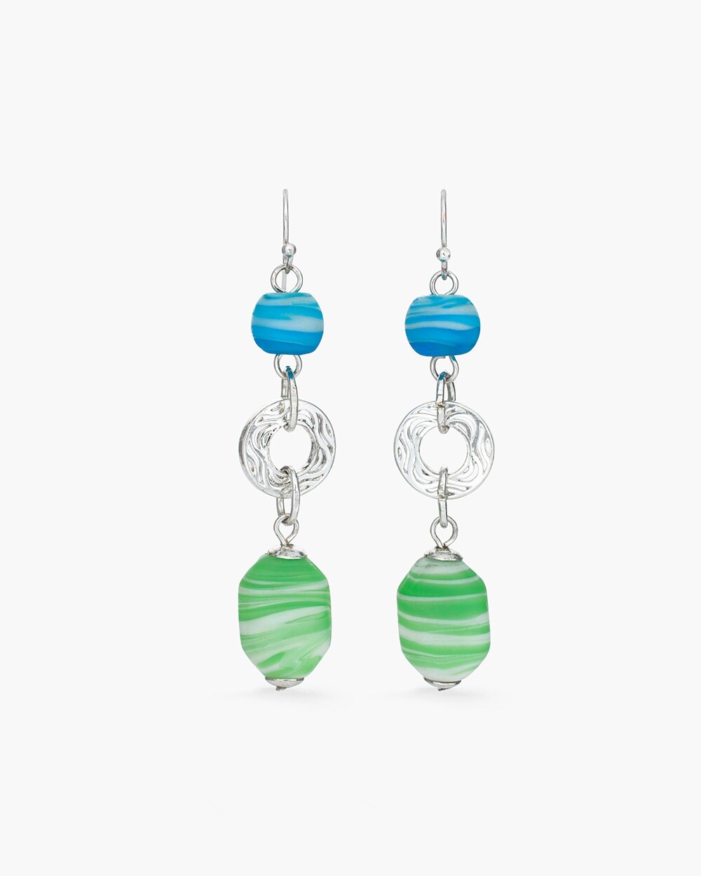 Blue and Green Drop Earrings