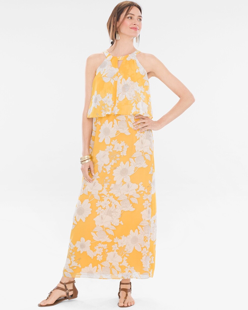 Floral Overlay Maxi Dress