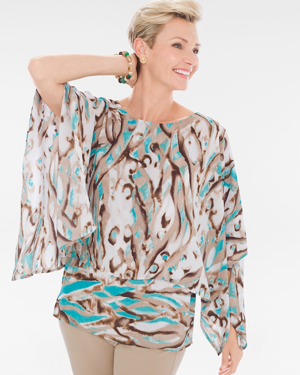 Travelers Collection Watercolor Layered Top