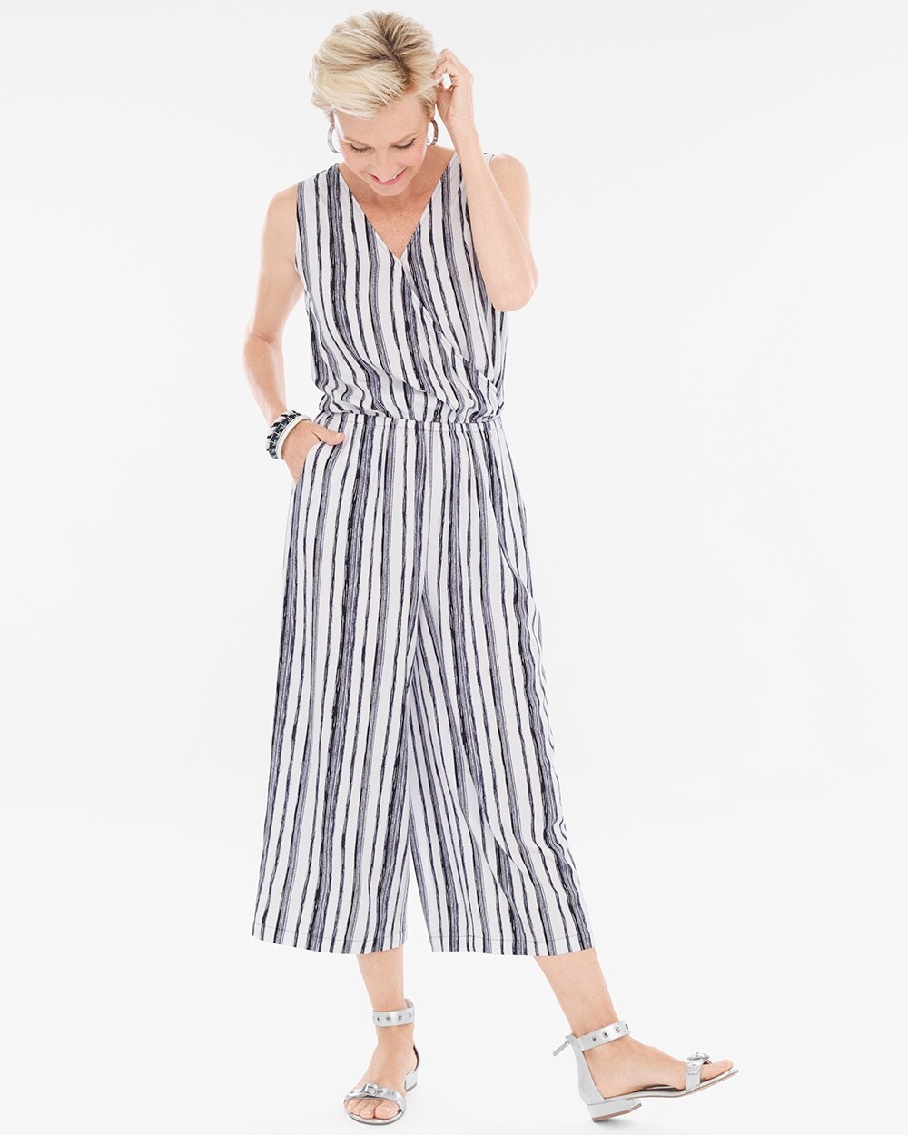 Gaucho Two-Piece Striped Jumpsuit