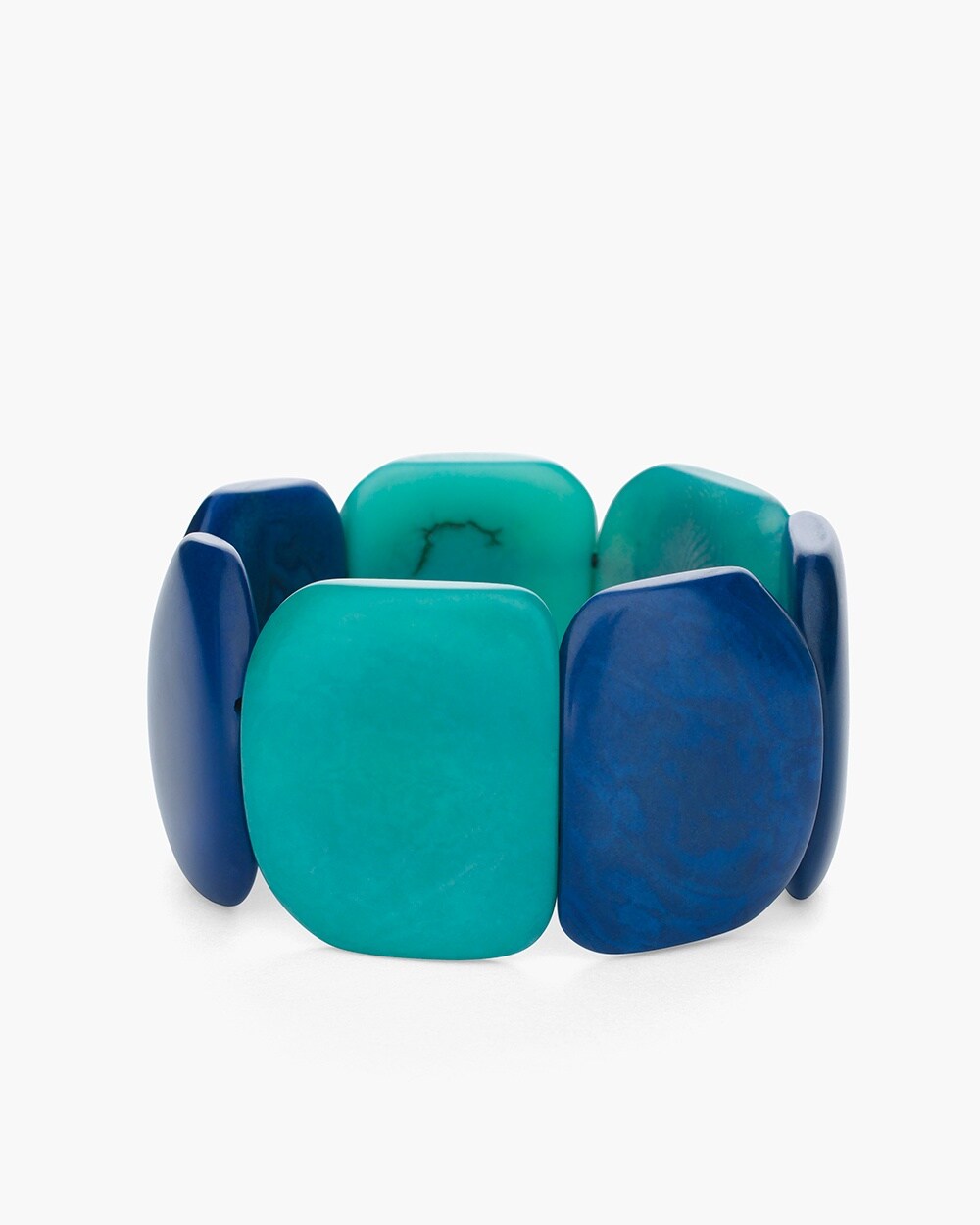 Faire Collection Wide Blue Stretch Bracelet