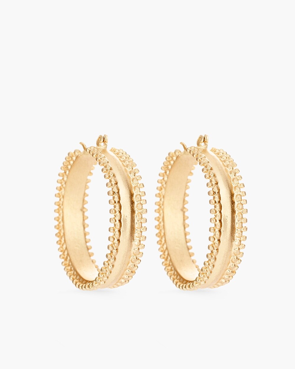 Gold-Tone Textured Hoop Earrings