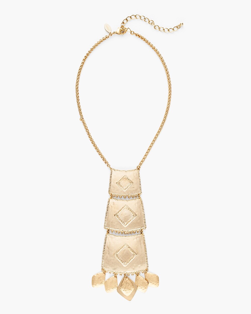 Gold-Tone Textured Bib Necklace