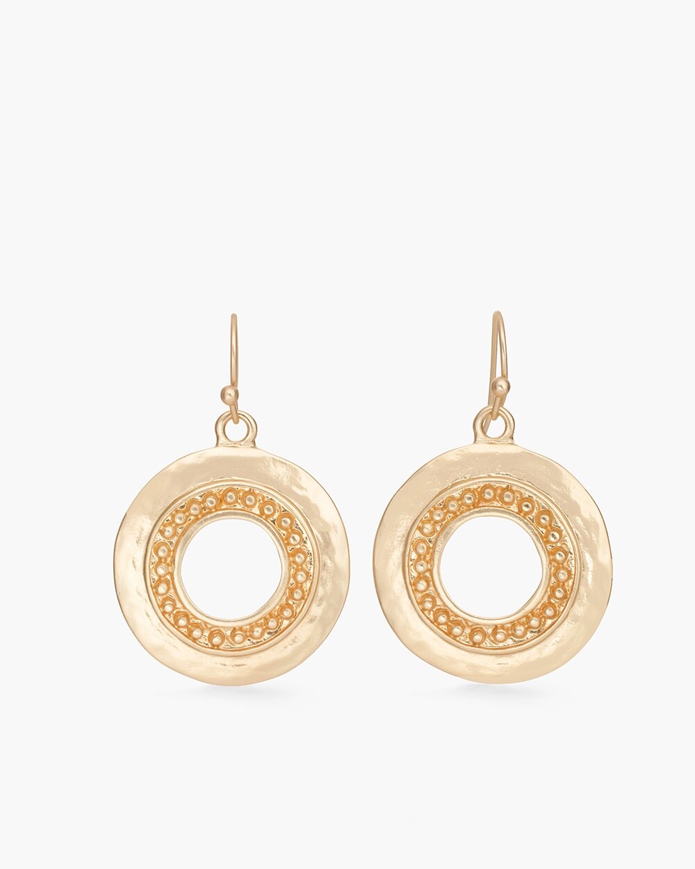 Gold-Tone Textured Drop Earrings