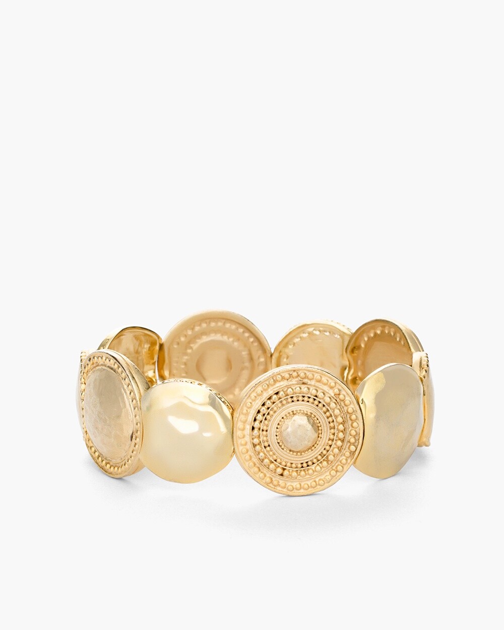Gold-Tone Textured Circlet Stretch Bracelet