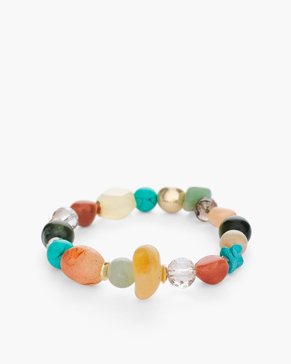 Multi-Colored Stone Stretch Bracelet