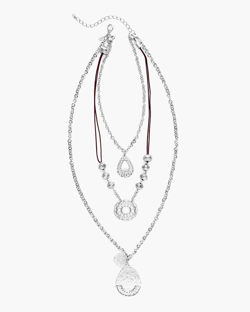 Convertible Silver-Tone Pendant Necklace