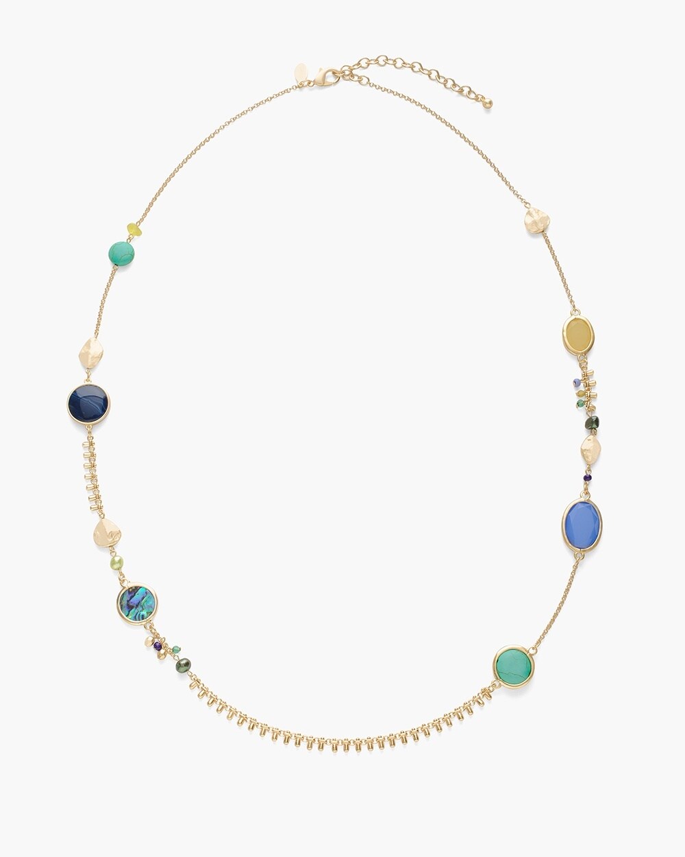Gold-Tone Multi-Colored Stone Necklace