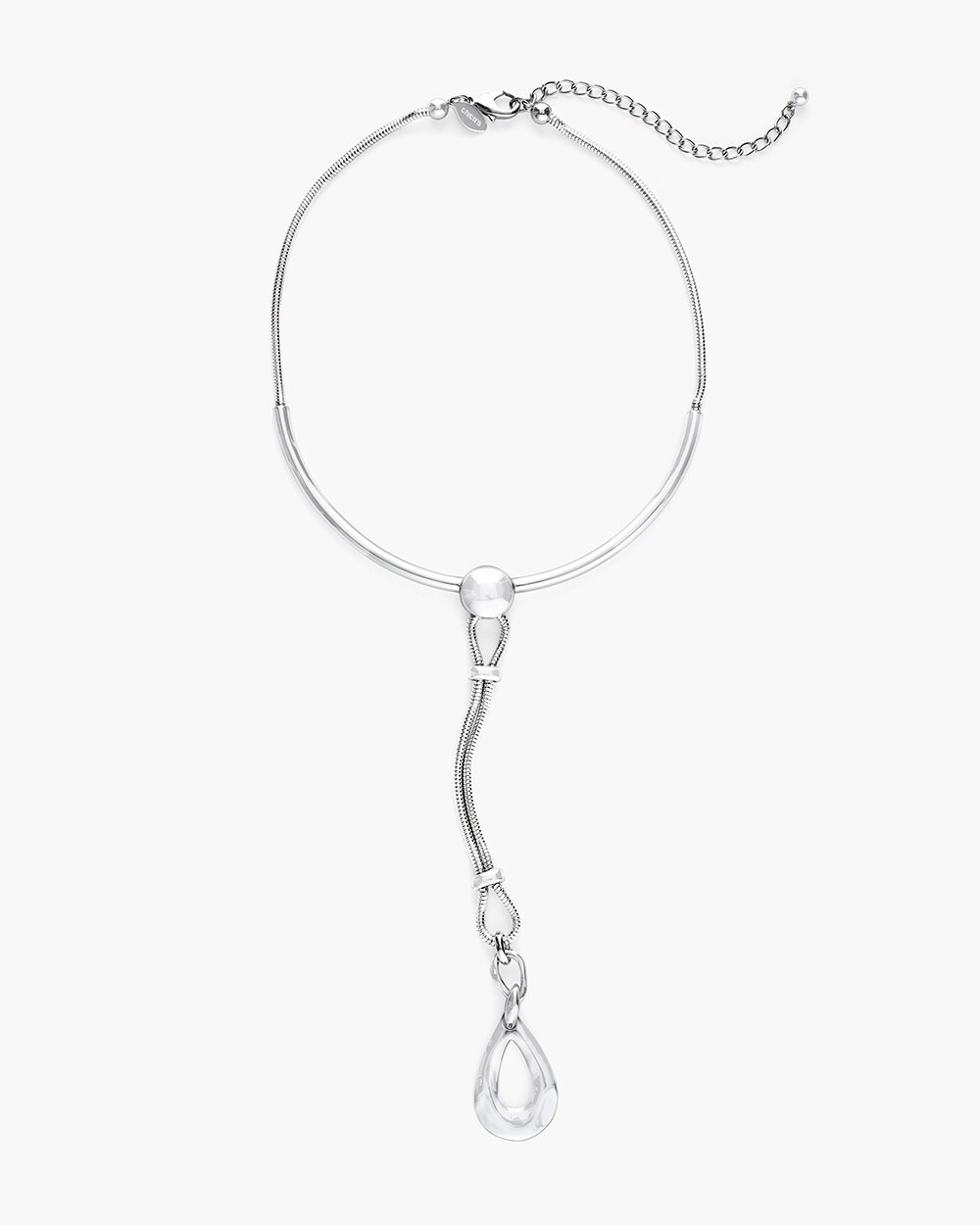 Silver-Tone Bib Pendant Necklace