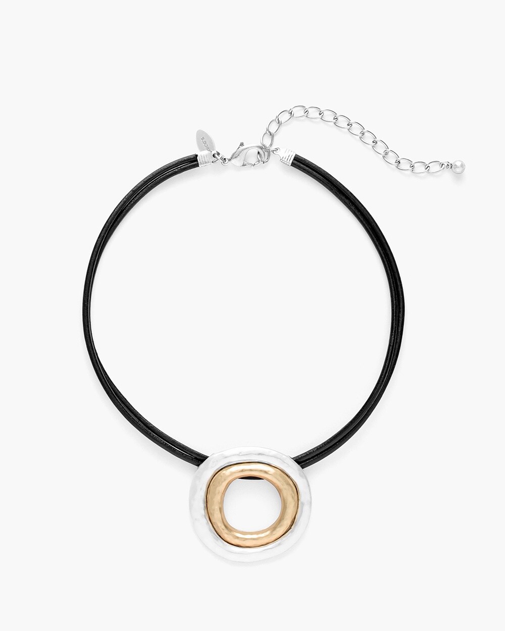 Mixed-Metal Circular Pendant Necklace