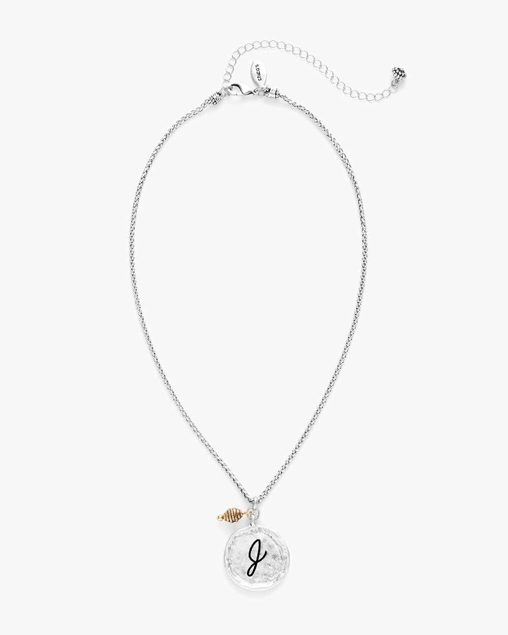 Reversible Mixed-Metal Initial Necklace- Letter J