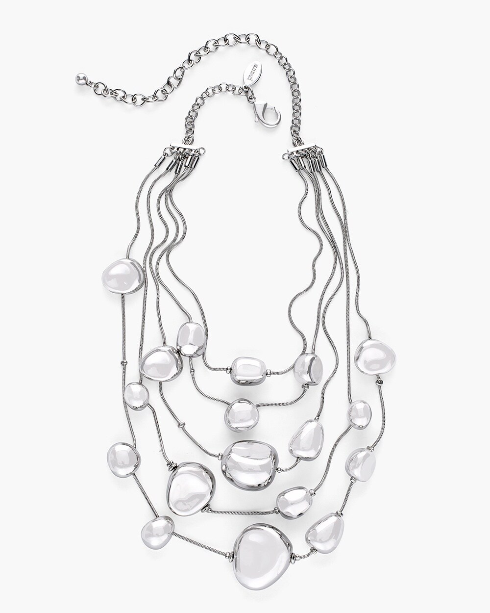 Sleek Silver-Tone Multi-Strand Necklace