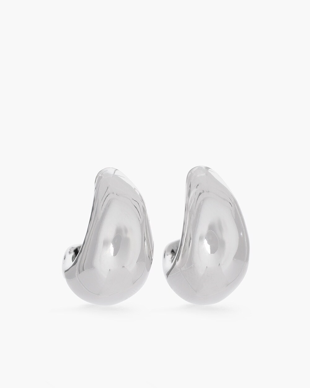 Sleek Silver-Tone Hoop Earrings