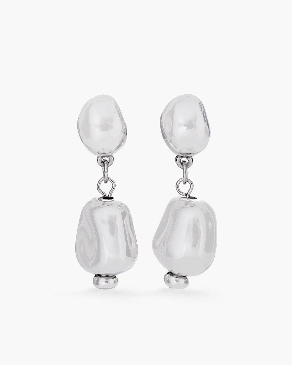 Sleek Silver-Tone Drop Earrings
