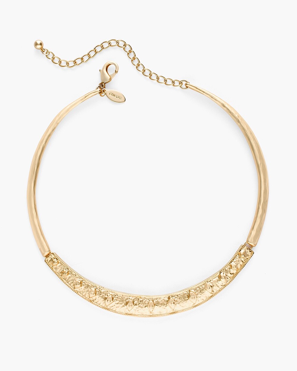 Gold-Tone Textured Collar Necklace