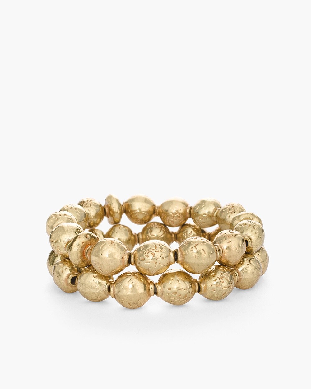 Gold-Tone Ball Stretch Bracelet Set