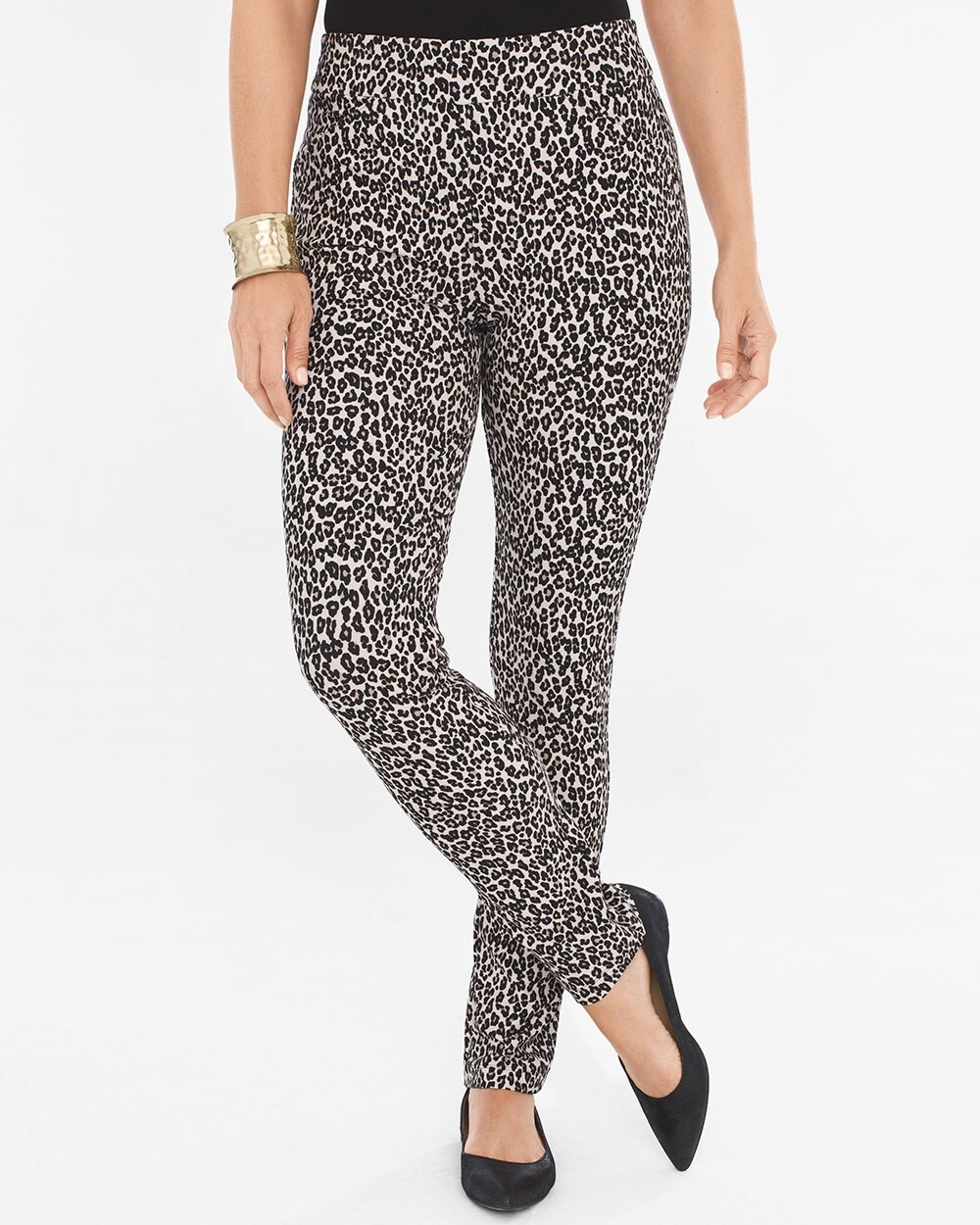 Travelers Collection Cheetah-Print Crepe Pants