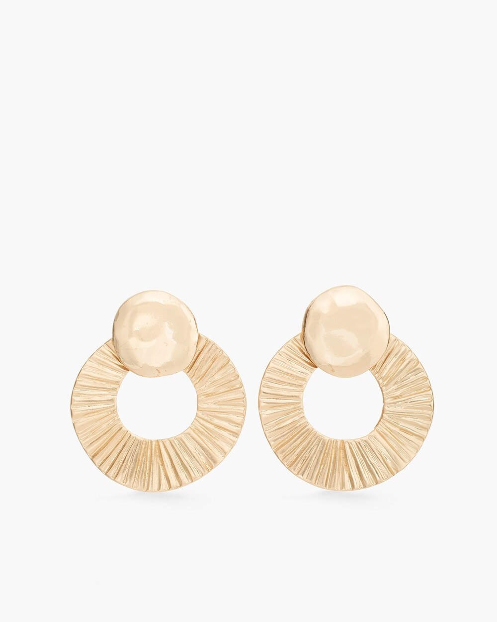 Convertible Gold-Tone Textured Hoop Earrings