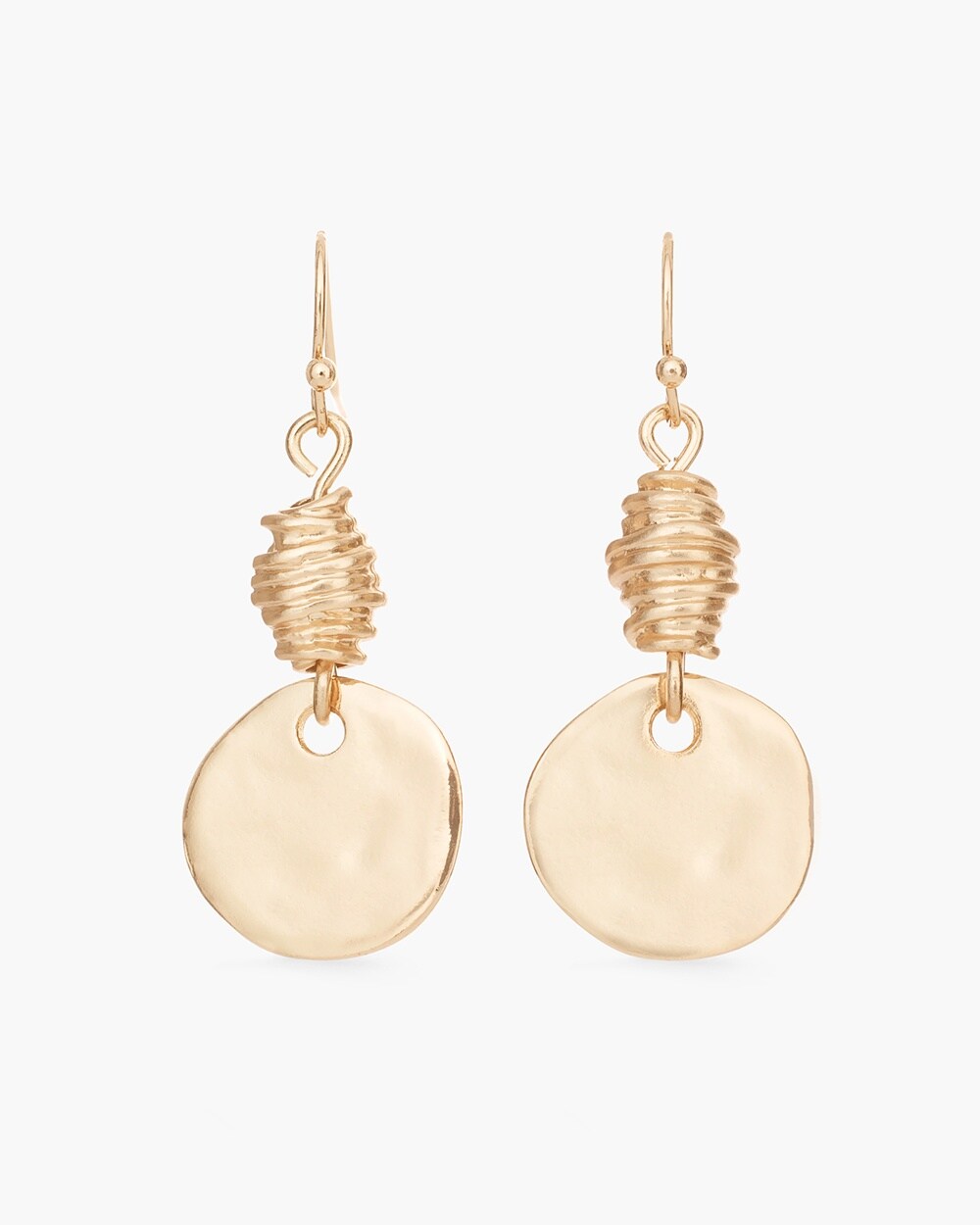 Hammered Gold-Tone Drop Earrings