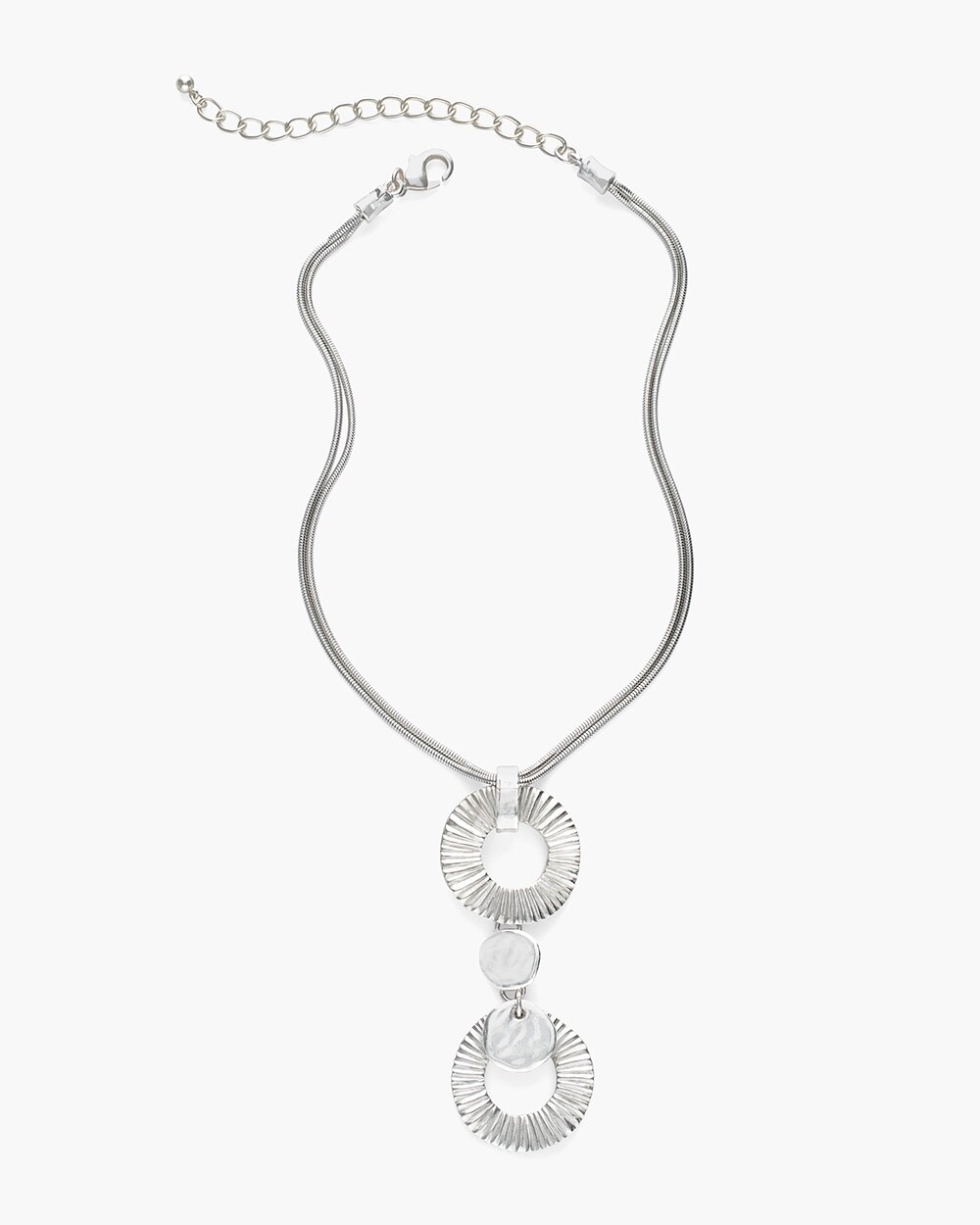Silver-Tone Textured Pendant Necklace