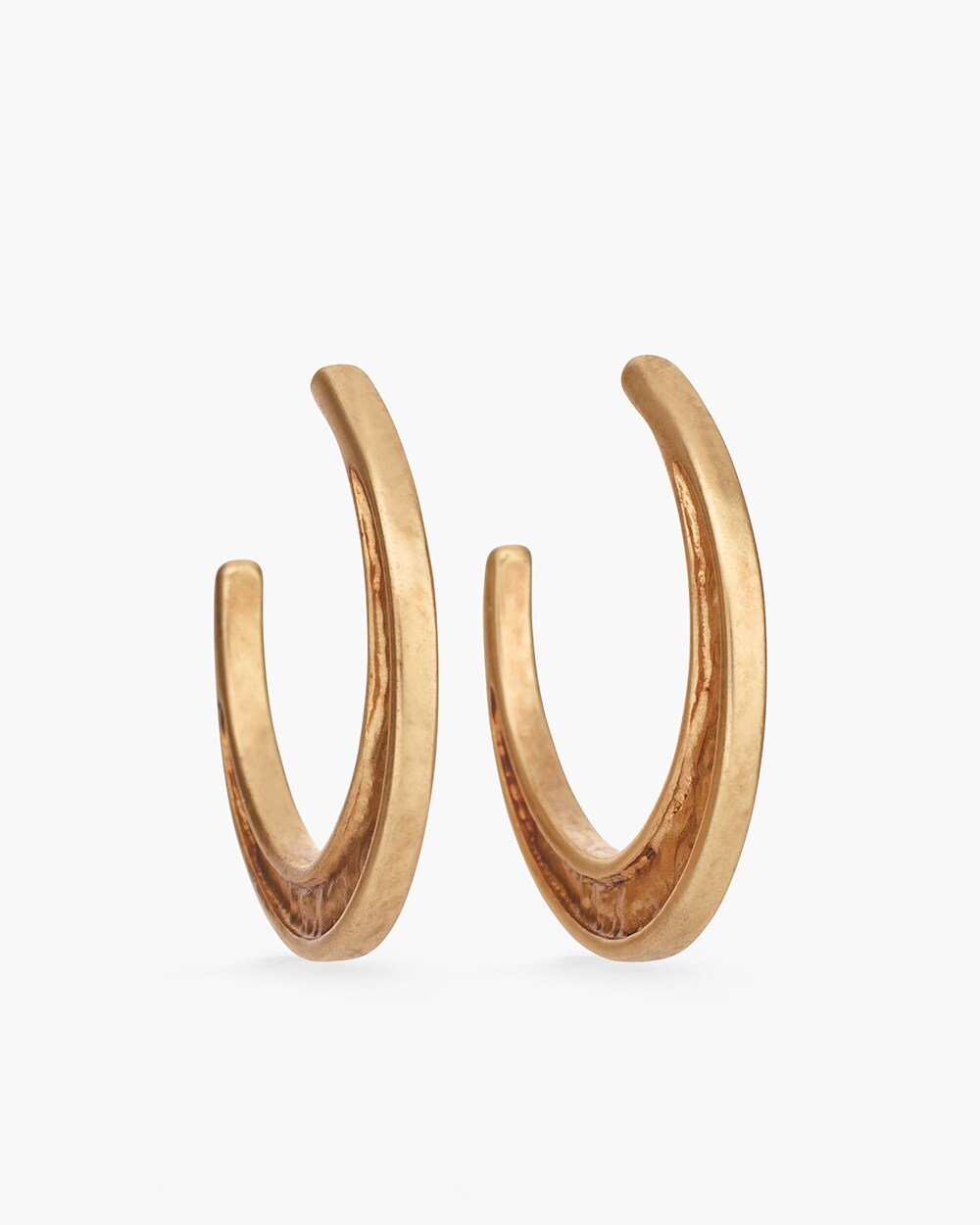 Gold-Tone Sparkle Hoop Earrings