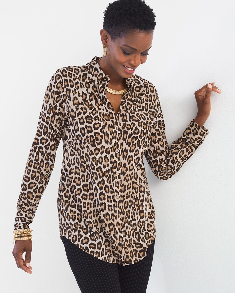 Silky Soft Leopard-Print Shirt