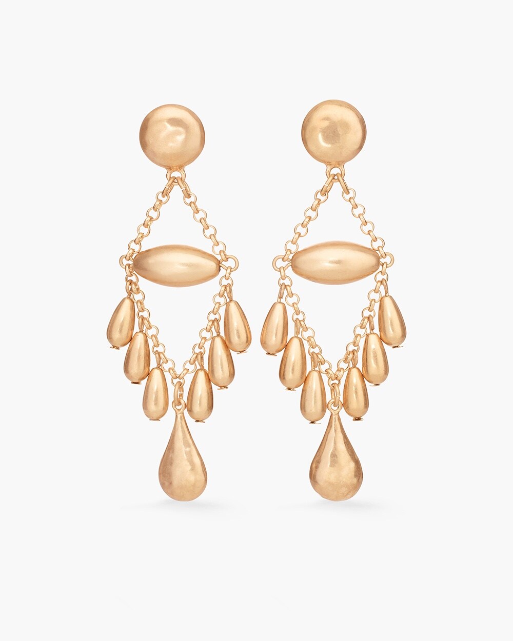 Gold-Tone Domed Chandelier Earrings