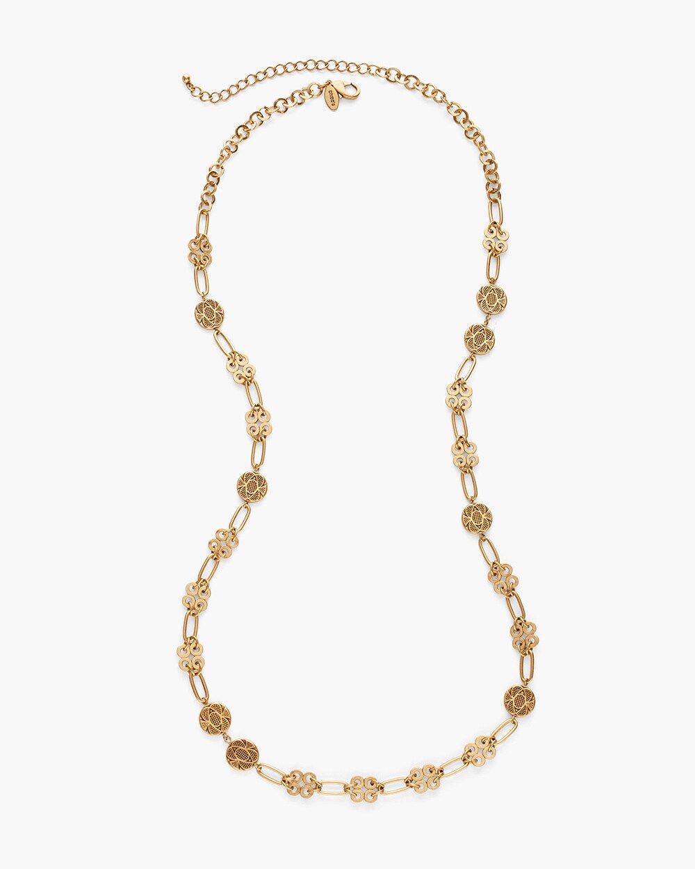 Gold-Tone Textured Single-Strand Necklace