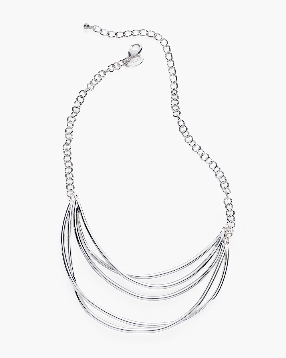 Silver-Tone Twisted Collar Bib Necklace
