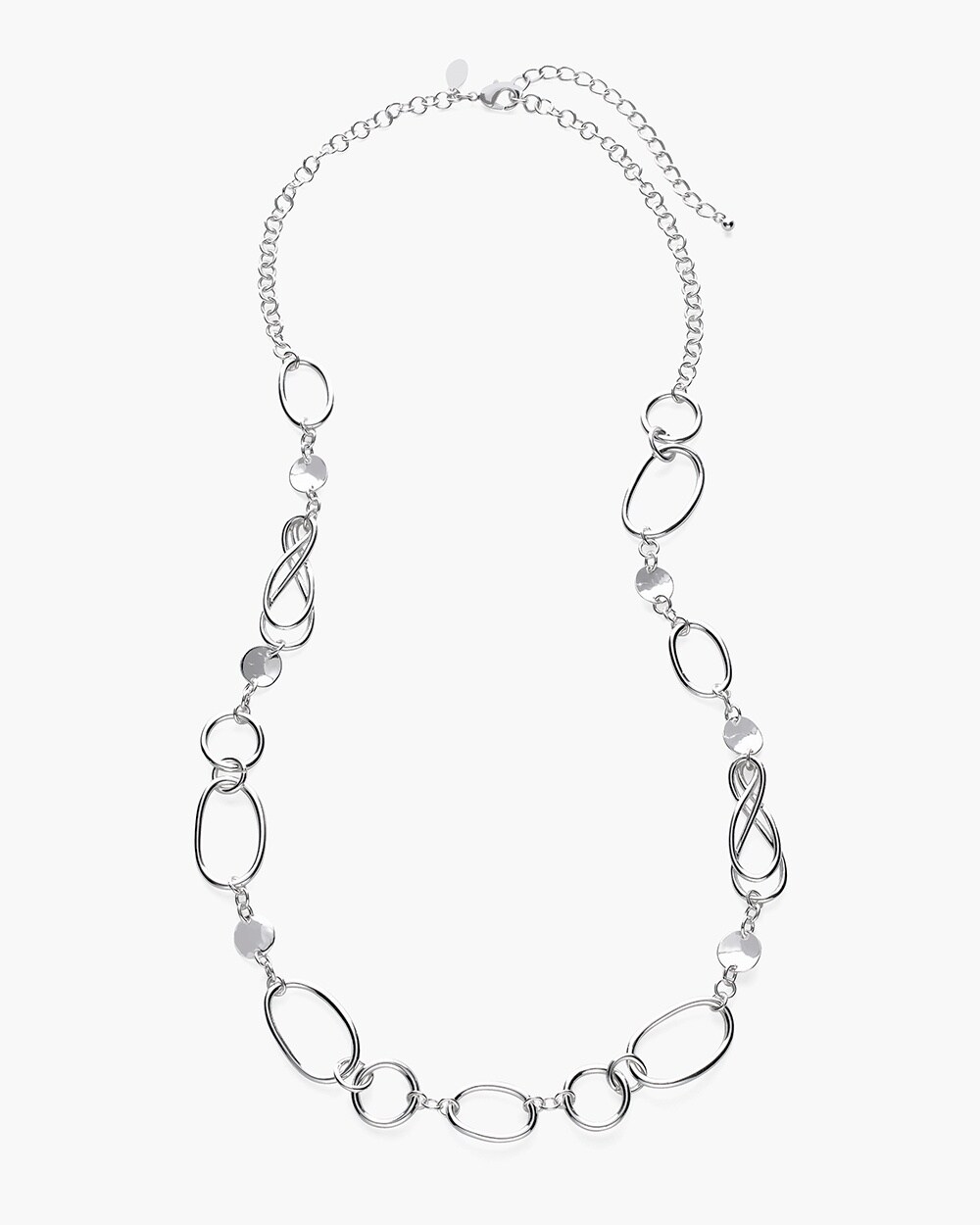 Silver-Tone Twisted Single-Strand Necklace