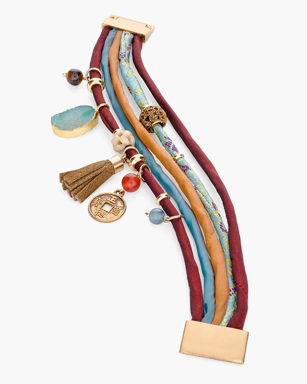 Multi-Colored Fabric Magnetic Bracelet