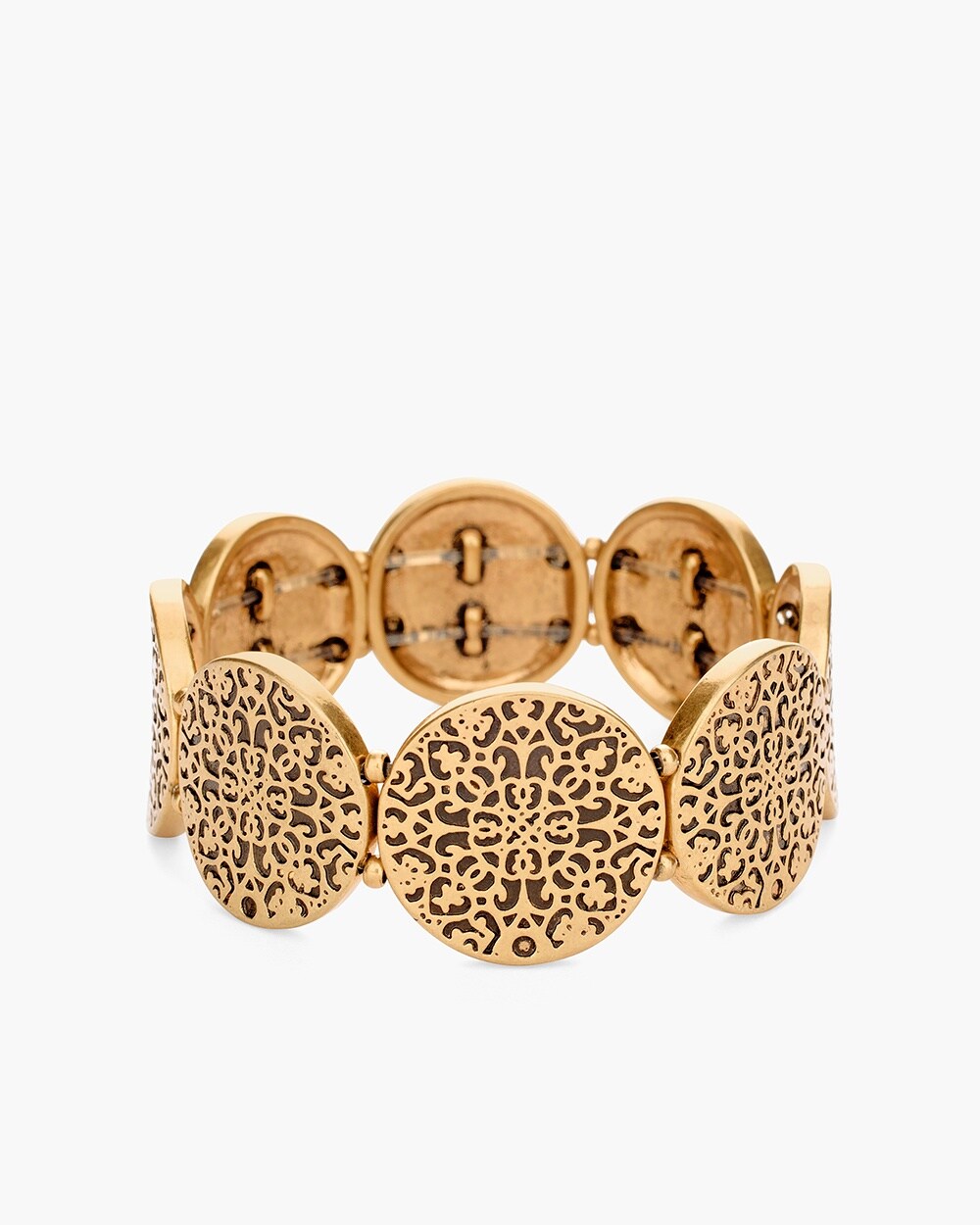 Textured Gold-Tone Stretch Bracelet