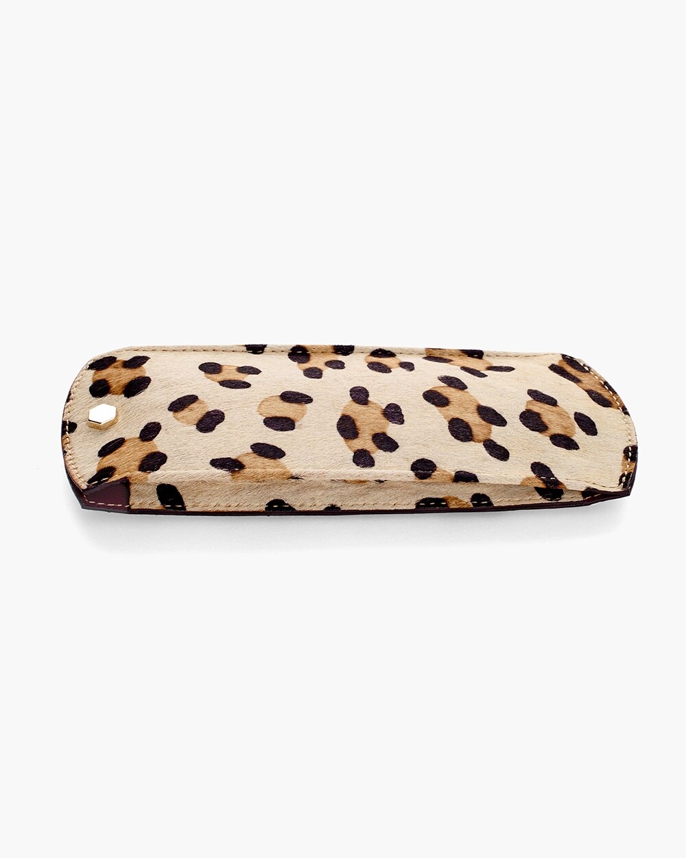 Leopard-Print Haircalf Eyeglass Case
