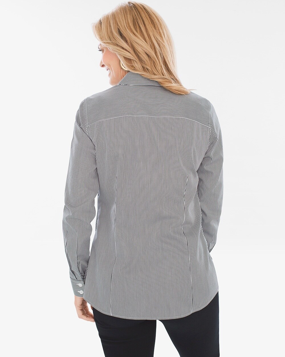 No-Iron Sateen Caroline Micro-Striped Shirt