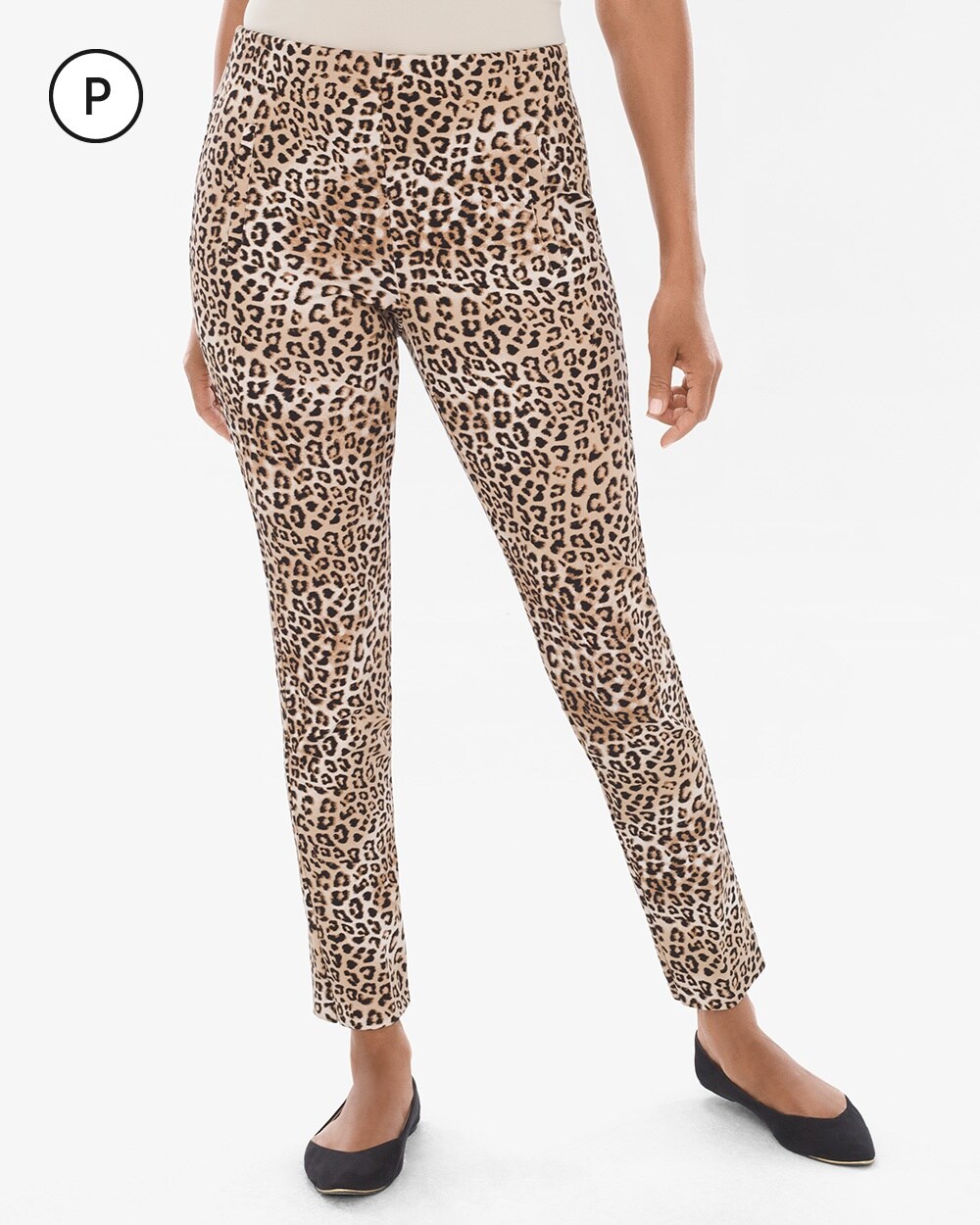 So Slimming Petite Juliet Leopard-Print Ankle Pants