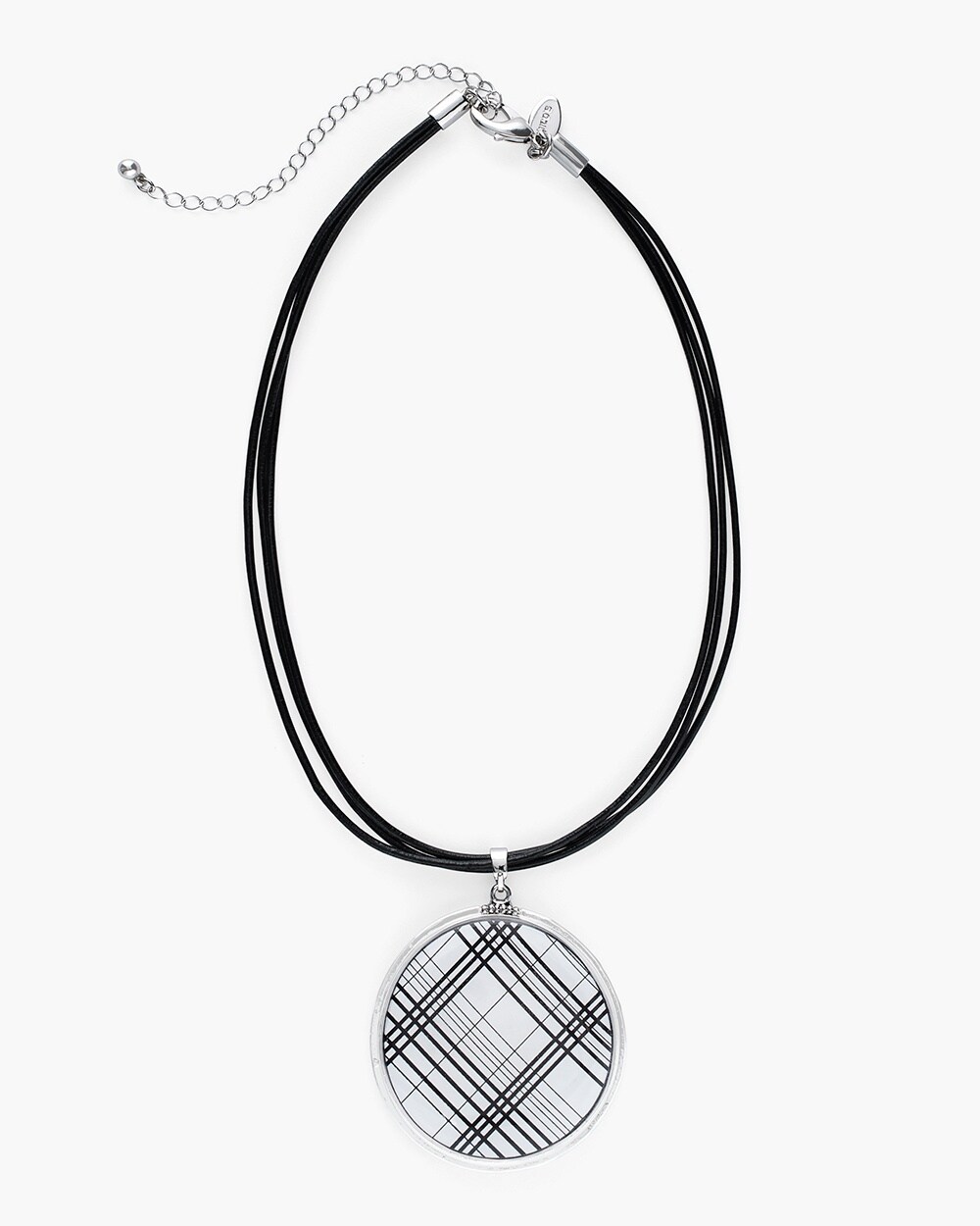 Reversible Black and White Pendant Necklace