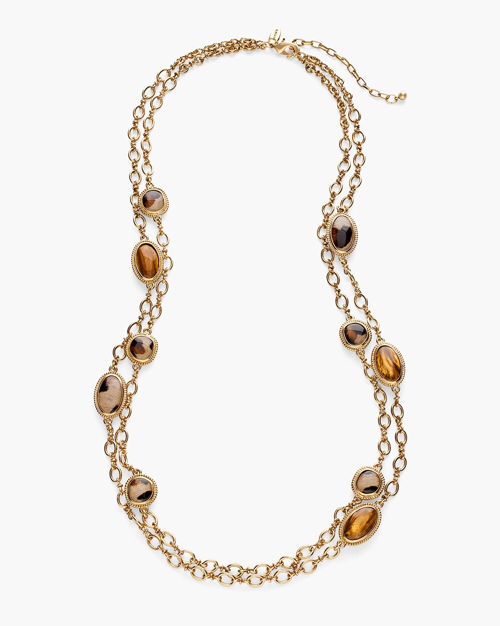 Reversible Leopard-Print Double-Strand Necklace