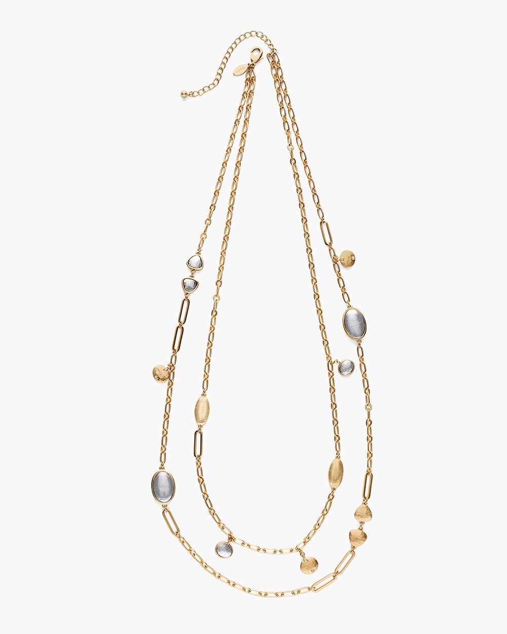 Reversible Mixed-Metal Double-Strand Necklace
