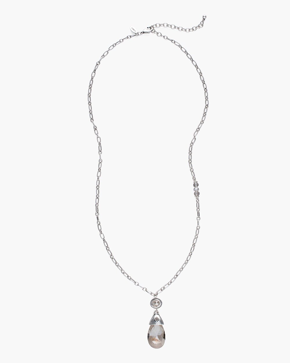 Long Silver-Tone Artisan Pendant Necklace