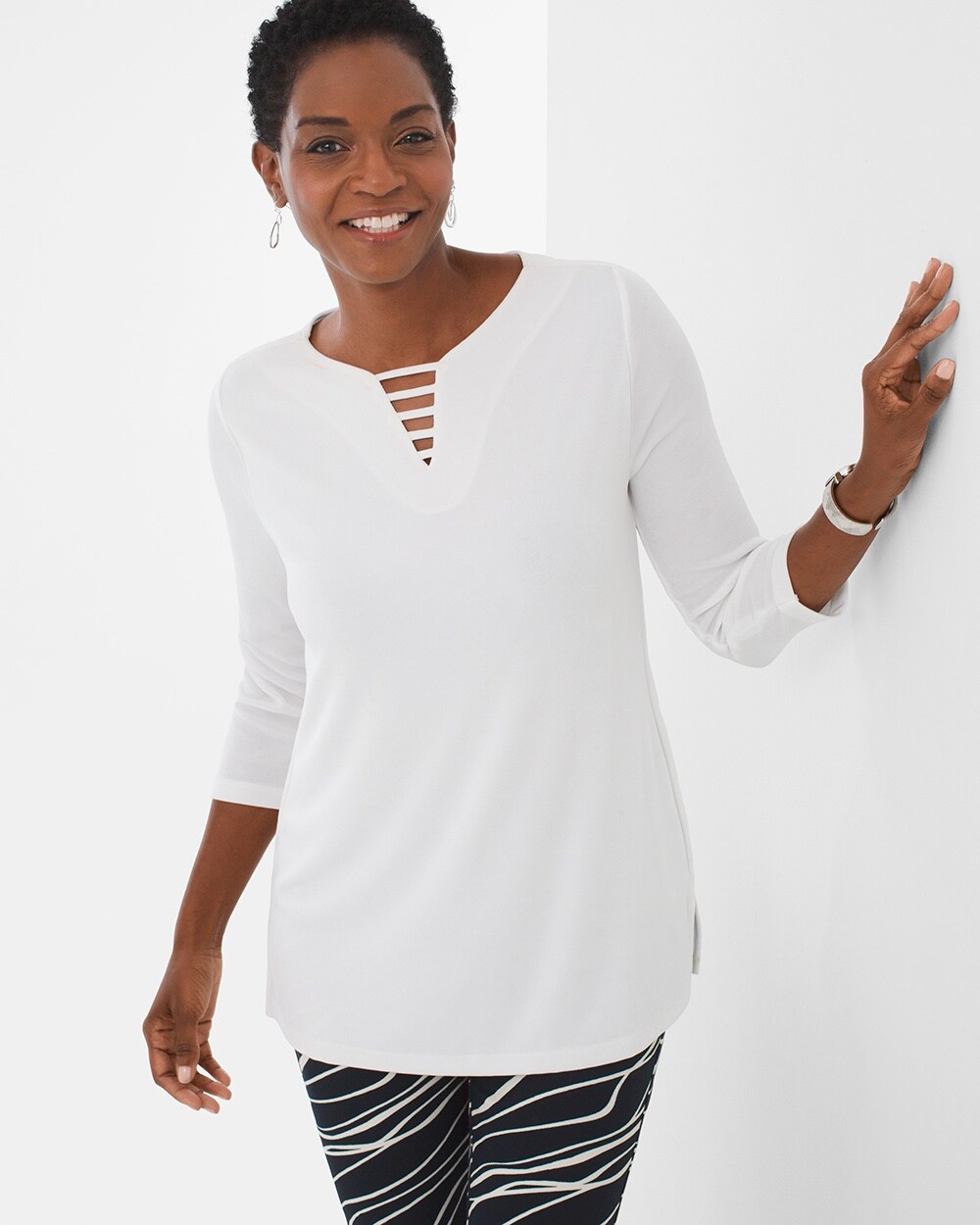 Travelers Classic Neck-Detail Top