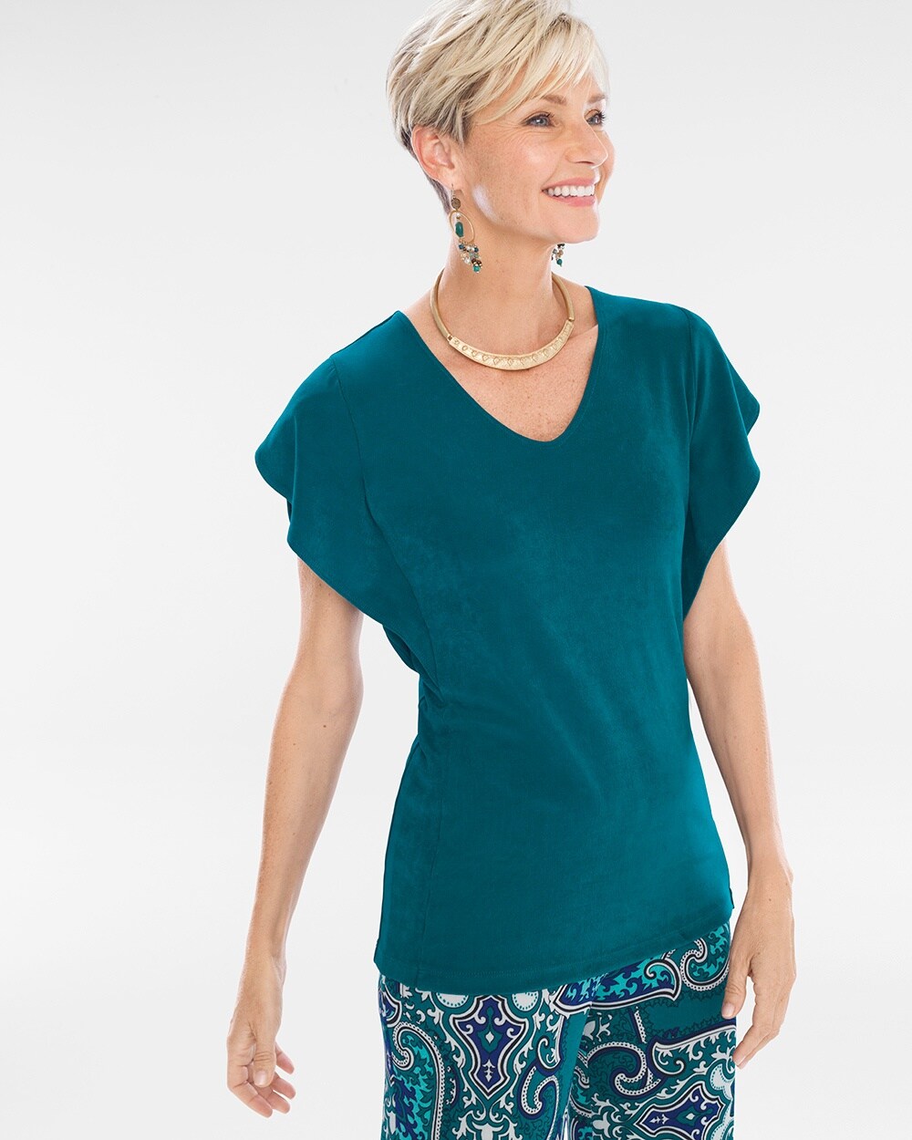 Travelers Classic Flutter-Sleeve Top