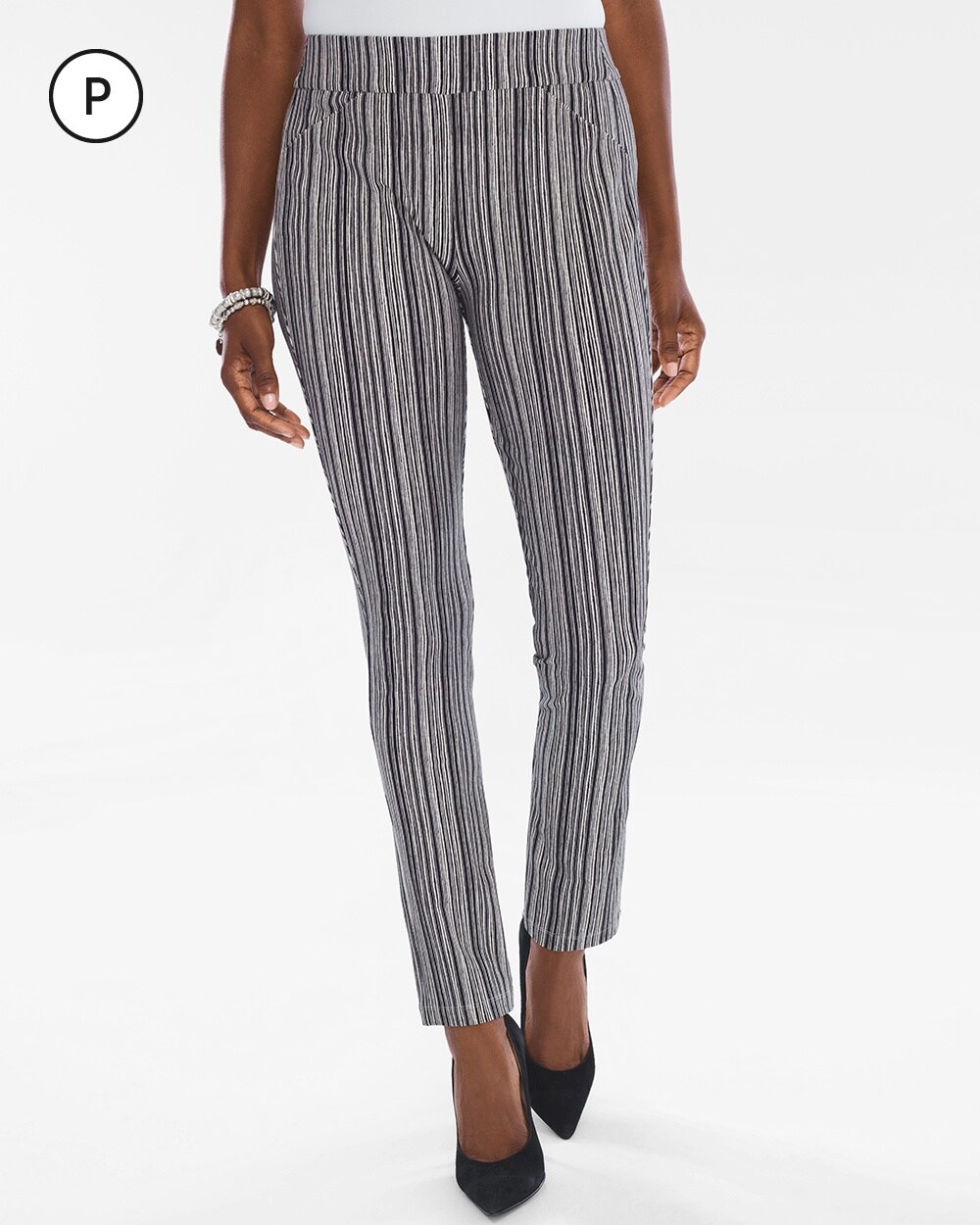 Travelers Collection Petite Striped Crepe Pants