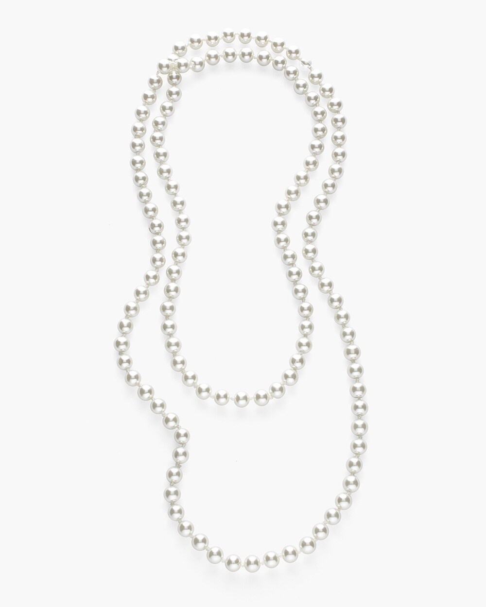 Long Glass Pearl Necklace