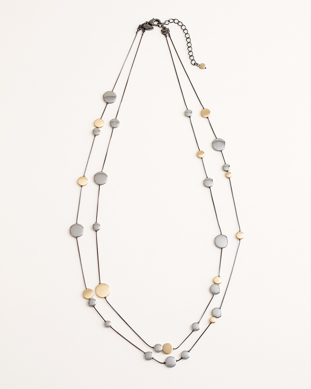 Mixed-Metal Circlet Double-Strand Necklace