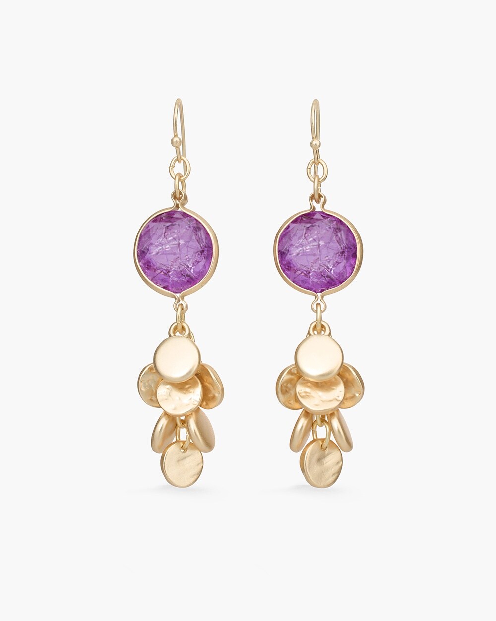 Purple Stone Cluster Earrings