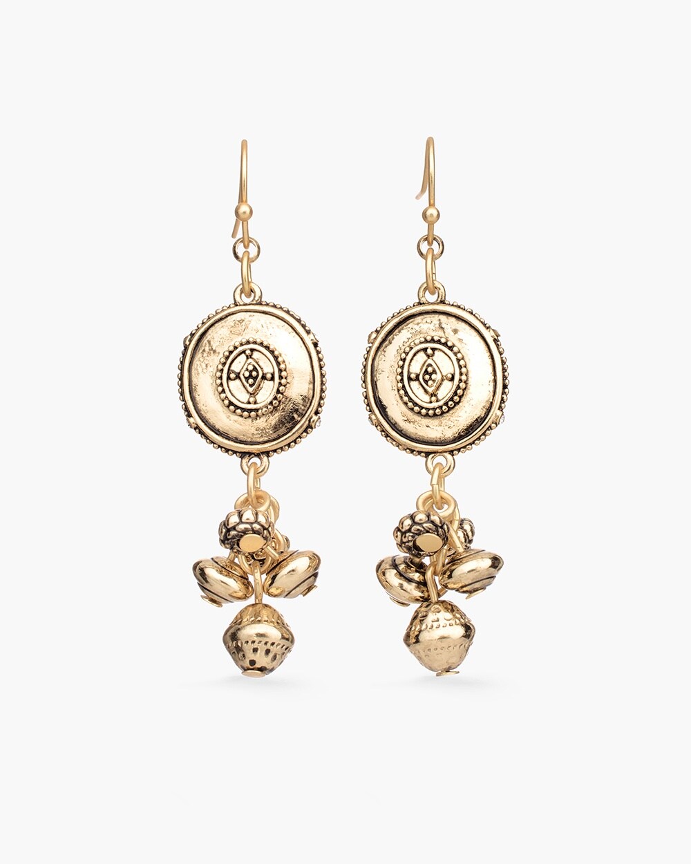 Gold-Tone Artisan Cluster Earrings