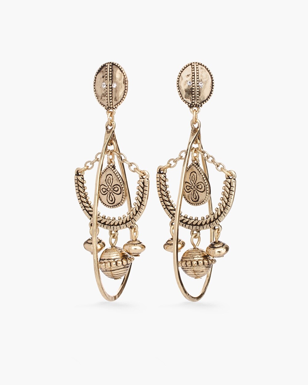 Gold-Tone Artisan Chandelier Earrings