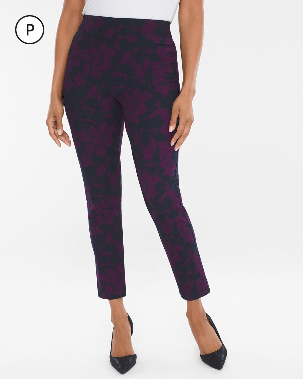 Travelers Collection Petite Floral Crepe Pants