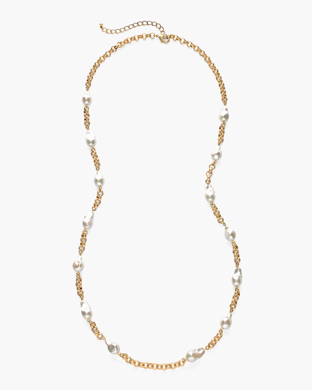 White Stone Single-Strand Necklace