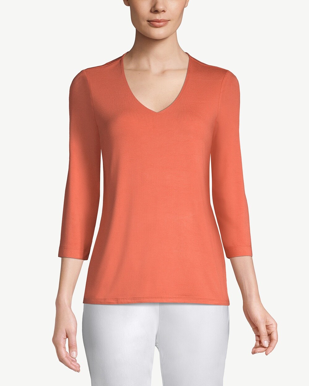 Touch of Cool Solid V-Neck Top